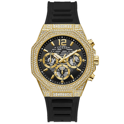 Guess Men's Momentum Black Gold Tone Multi-function Bids.com
