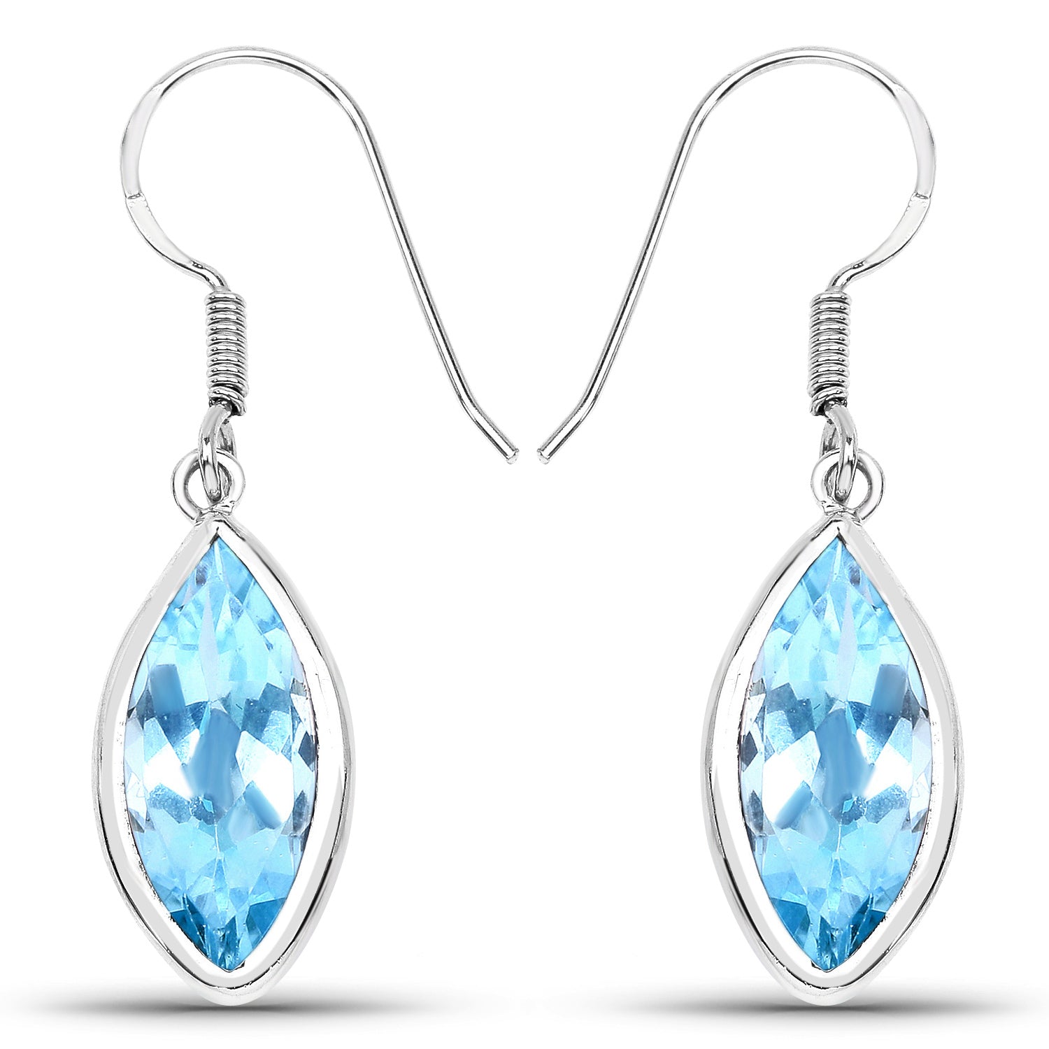 9.76 Carat Genuine Blue Topaz .925 Sterling Silver Earrings Bids.com