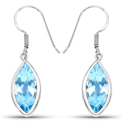 9.76 Carat Genuine Blue Topaz .925 Sterling Silver Earrings Bids.com