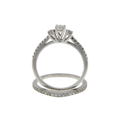 .45ct Diamond Engagement Ring Set 14KT White Gold Bids.com