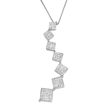 10K White Gold 1 cttw Diamond Snake Curved Pendant Necklace (H-I, I1-I2) Bids.com