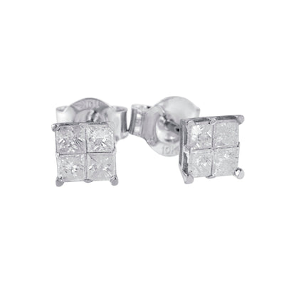 10k White Gold Diamond Stud Earrings (0.60 cttw, I-J Color, I2-I3 Clarity) Bids.com