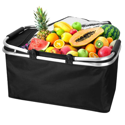 30L Insulated Picnic Basket Cooler Collapsible Food Delivery Storage DailySale