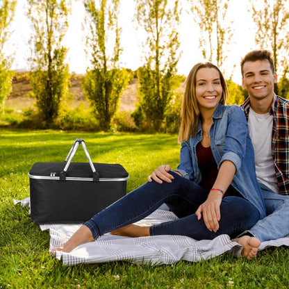 30L Insulated Picnic Basket Cooler Collapsible Food Delivery Storage DailySale