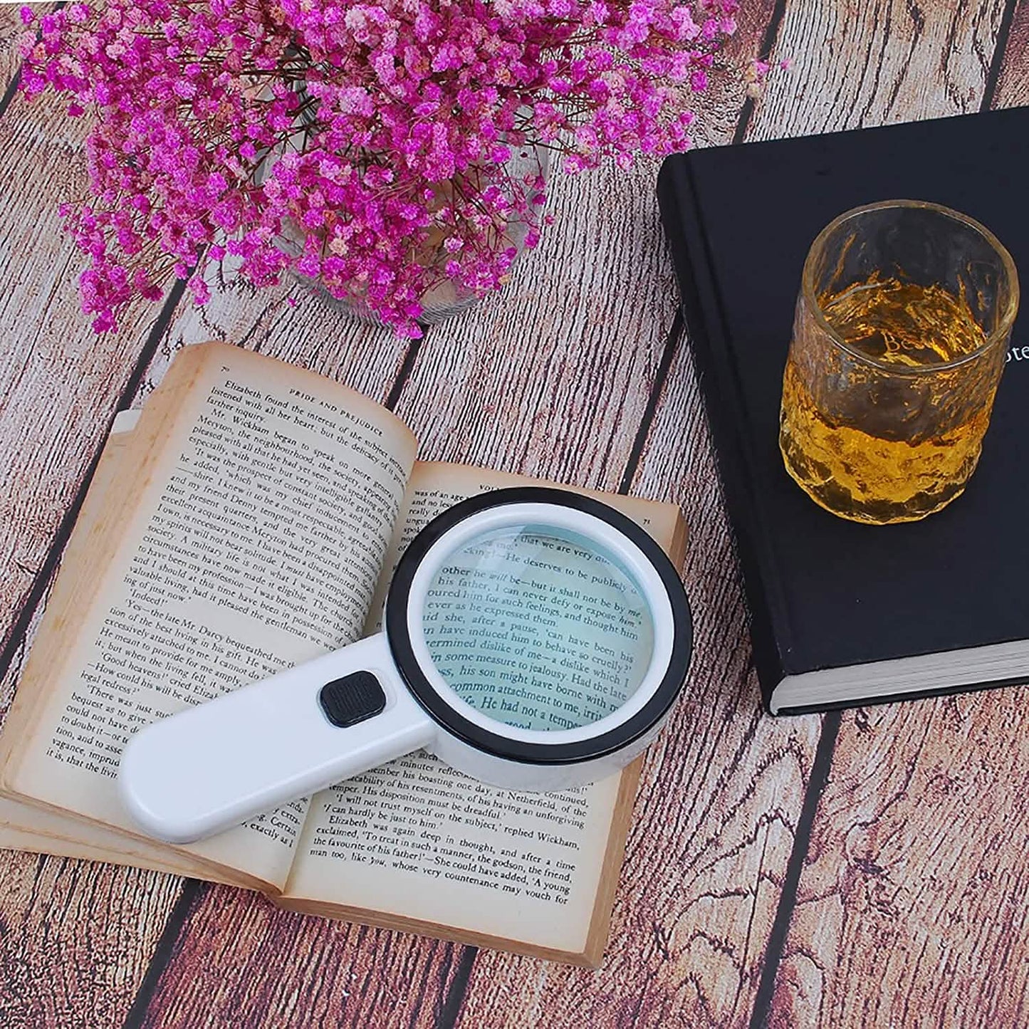 30X Handheld Large Magnifying Glass 12 LED Illuminated Lighted Magnifier DailySale