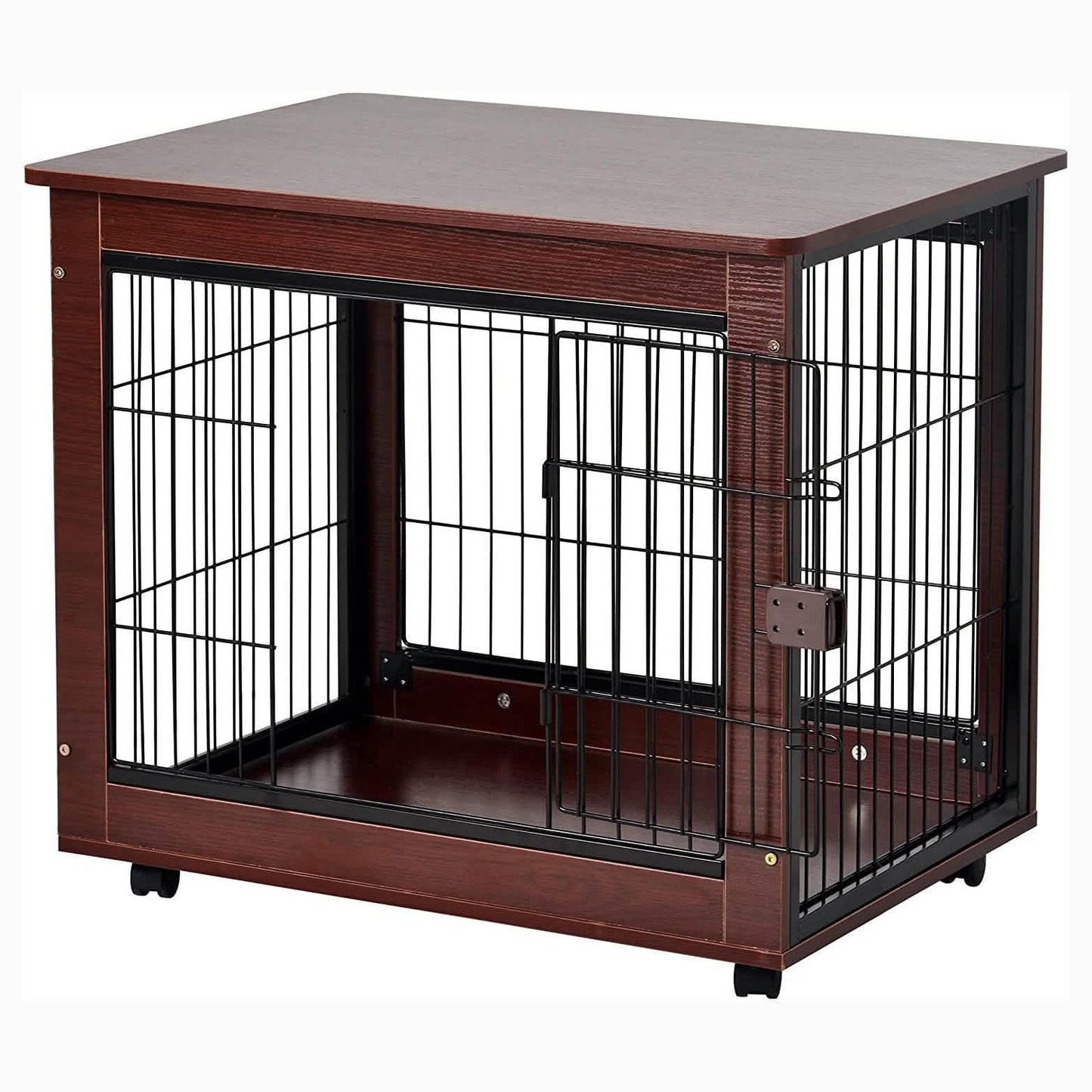 31-Inch Furniture Style Pet Dog Crate Cage with Wooden Structure DailySale