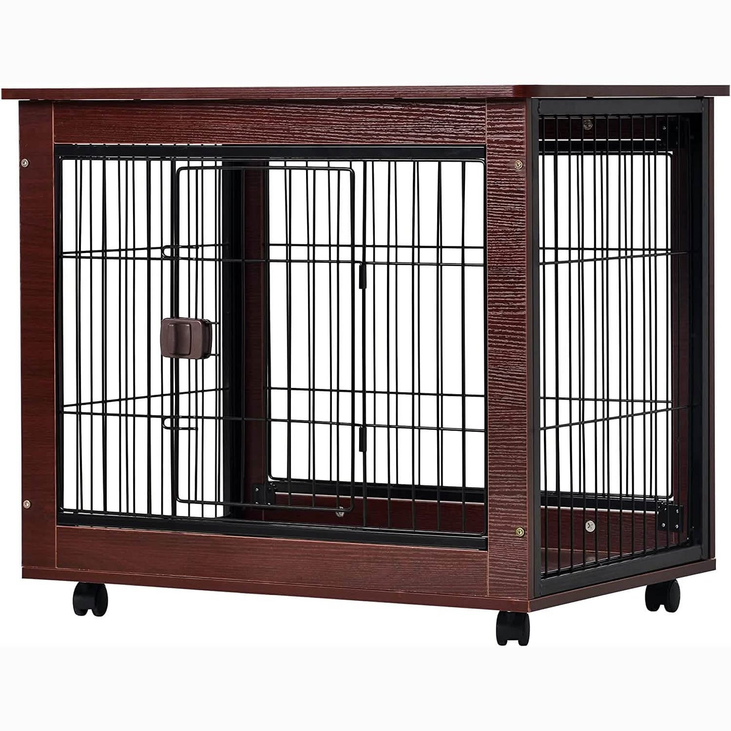 31-Inch Furniture Style Pet Dog Crate Cage with Wooden Structure DailySale