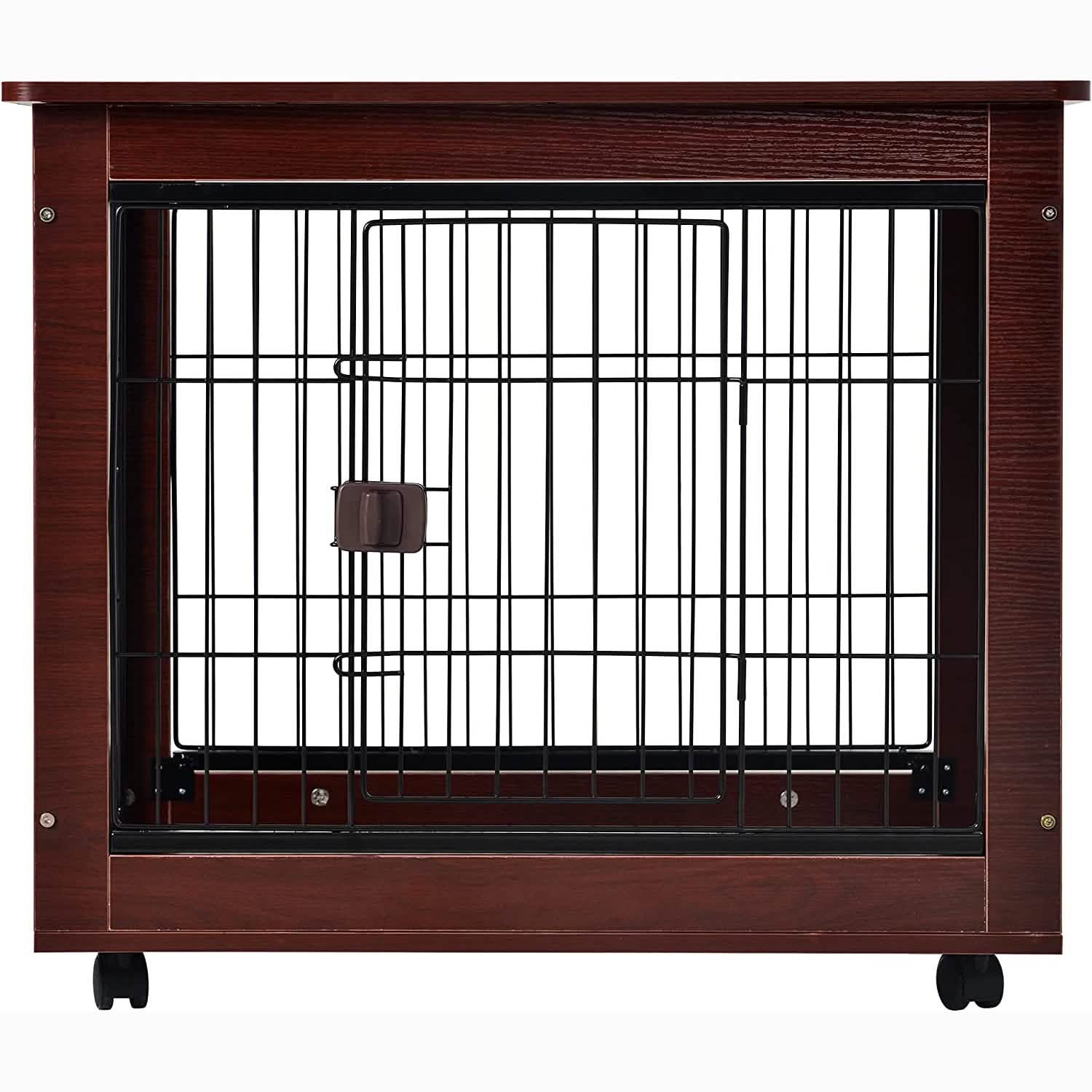 31-Inch Furniture Style Pet Dog Crate Cage with Wooden Structure DailySale