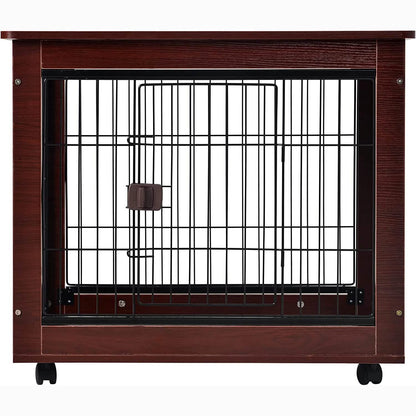 31-Inch Furniture Style Pet Dog Crate Cage with Wooden Structure DailySale