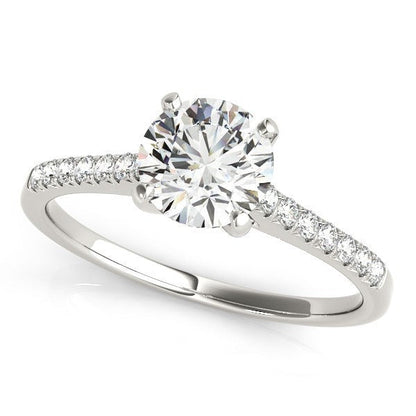 14k White Gold Single Row Scalloped Set Diamond Engagement Ring (1 1/8 cttw) Bids.com