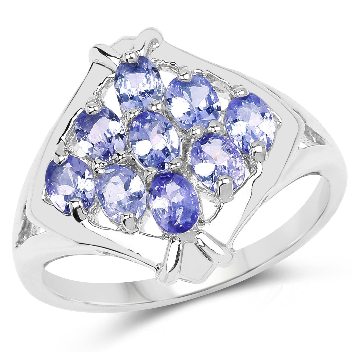 1.53 Carat Genuine Tanzanite .925 Sterling Silver Ring Bids.com