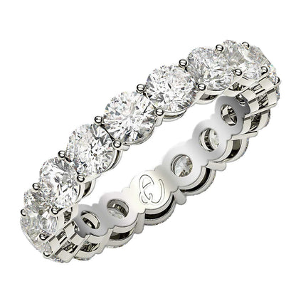 Round Cut Lab Grown Diamond Eternity Ring in 14k White Gold (3 cttw FG/VS2) Bids.com