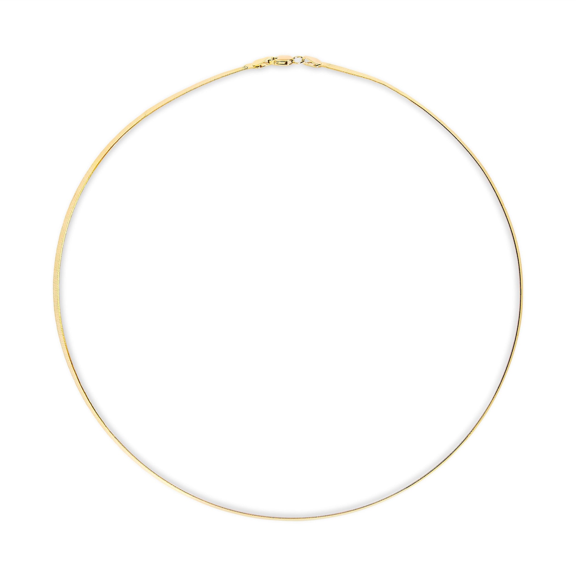 Unisex Solid 14K Yellow Gold 2.8mm Imperial Herringbone Chain Necklace - 18" Inches Bids.com
