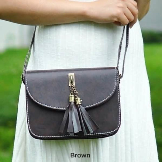 Snap-Close Tassels Crossbody - Brown DailySale