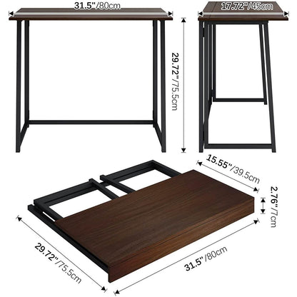 31.5" Small Desk No-Assembly Folding Computer Desk DailySale