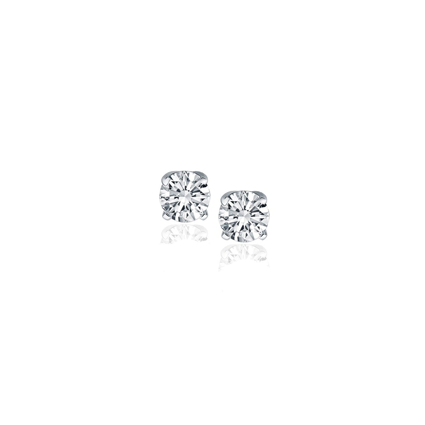 14k White Gold Diamond Four Prong Stud Earrings (1/4 cttw) Bids.com
