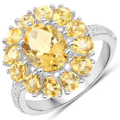 12.24 Carat Genuine Citrine and White Topaz .925 Sterling Silver 3 Piece Jewelry Set (Ring, Earrings, and Pendant w/ Chain) Bids.com