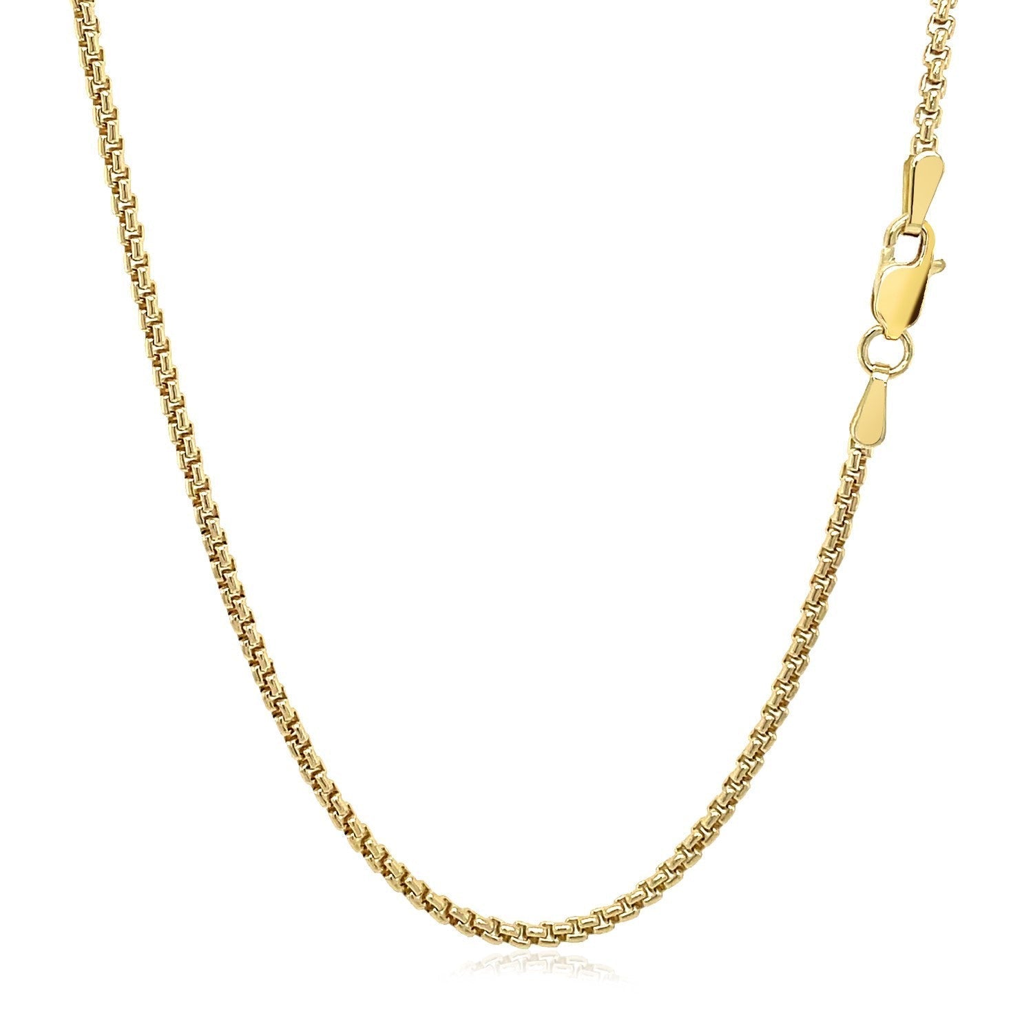 14k Yellow Gold Solid Round Box Chain 1.6 mm Bids.com