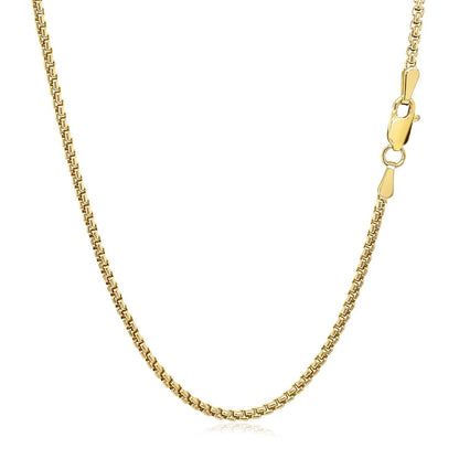 14k Yellow Gold Solid Round Box Chain 1.6 mm Bids.com