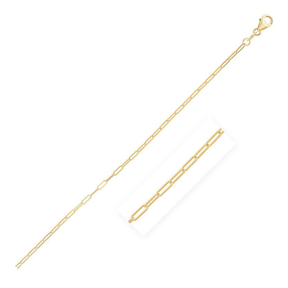14K Yellow Gold Fine Paperclip Anklet (1.5mm) Bids.com