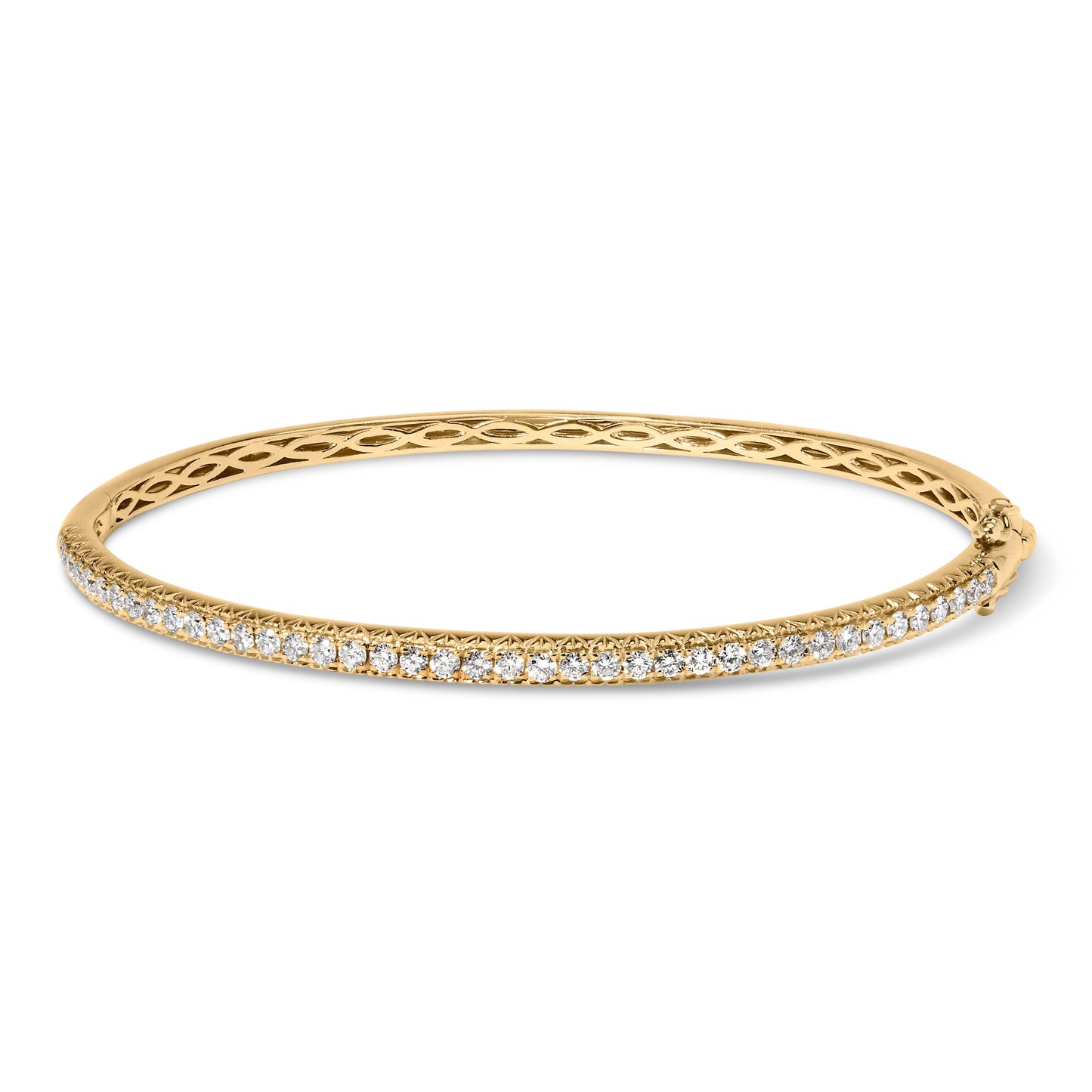 14K Rose Gold 1.00 Cttw Half Eternity Diamond Bangle Bracelet (G-H Color, SI2-I1 Clarity) - 7" Inches Bids.com