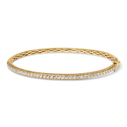 14K Rose Gold 1.00 Cttw Half Eternity Diamond Bangle Bracelet (G-H Color, SI2-I1 Clarity) - 7" Inches Bids.com