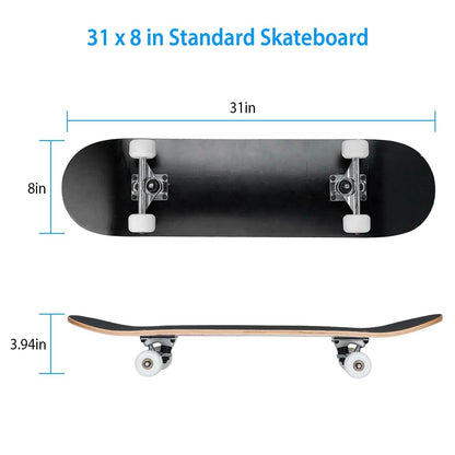 31x8in 9 Layers Maple Concave Skateboard DailySale