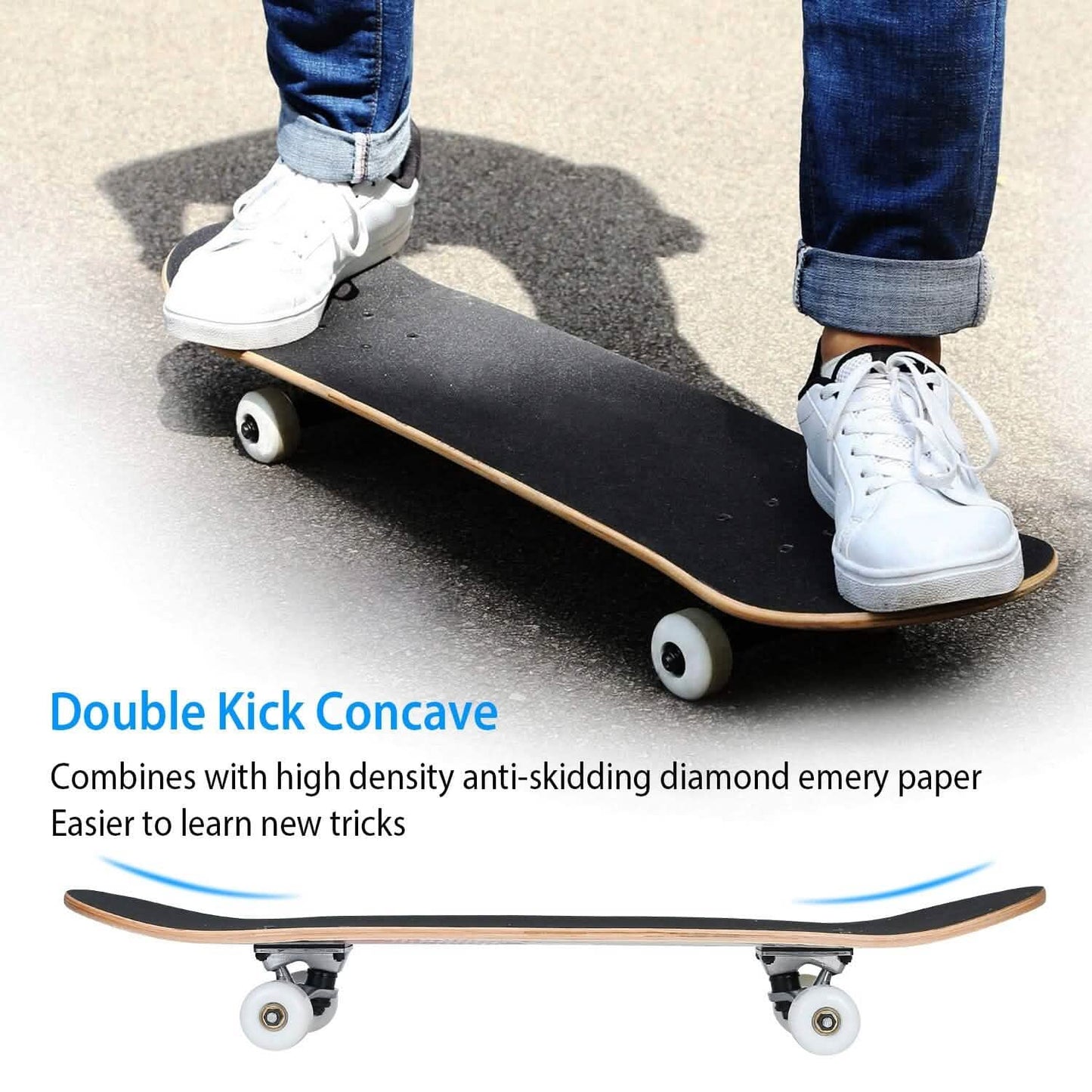 31x8in 9 Layers Maple Concave Skateboard DailySale