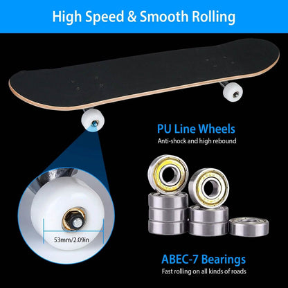 31x8in 9 Layers Maple Concave Skateboard DailySale