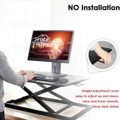 32" Height Adjustable Stand Up Desk Converter Gas Spring Desk Riser Converter Sit to Stand DailySale
