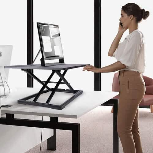 32" Height Adjustable Stand Up Desk Converter Gas Spring Desk Riser Converter Sit to Stand DailySale