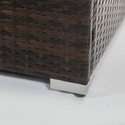 32" Outdoor Rattan Propane Gas Fire Table with Tile Tabletop DailySale