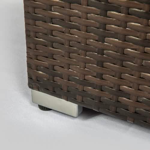 32" Outdoor Rattan Propane Gas Fire Table with Tile Tabletop DailySale