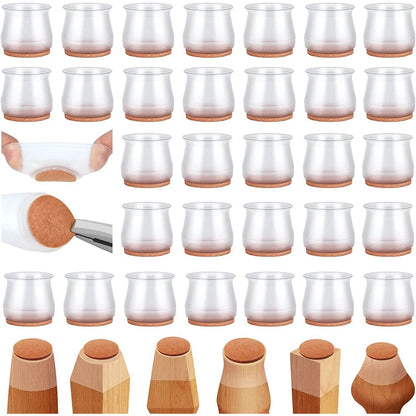 32-Piece: Clear Chair Leg Floor Protectors DailySale