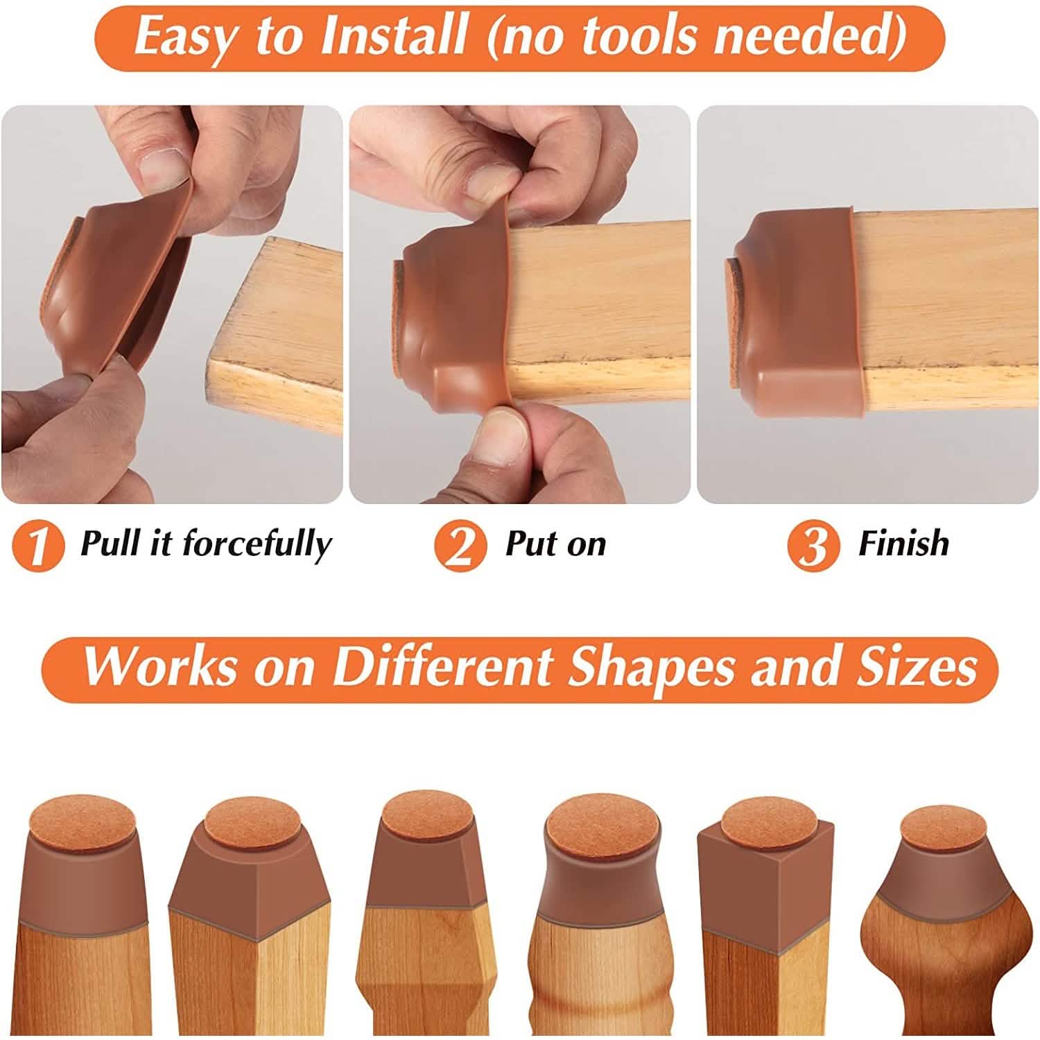 32-Piece: Clear Chair Leg Floor Protectors DailySale