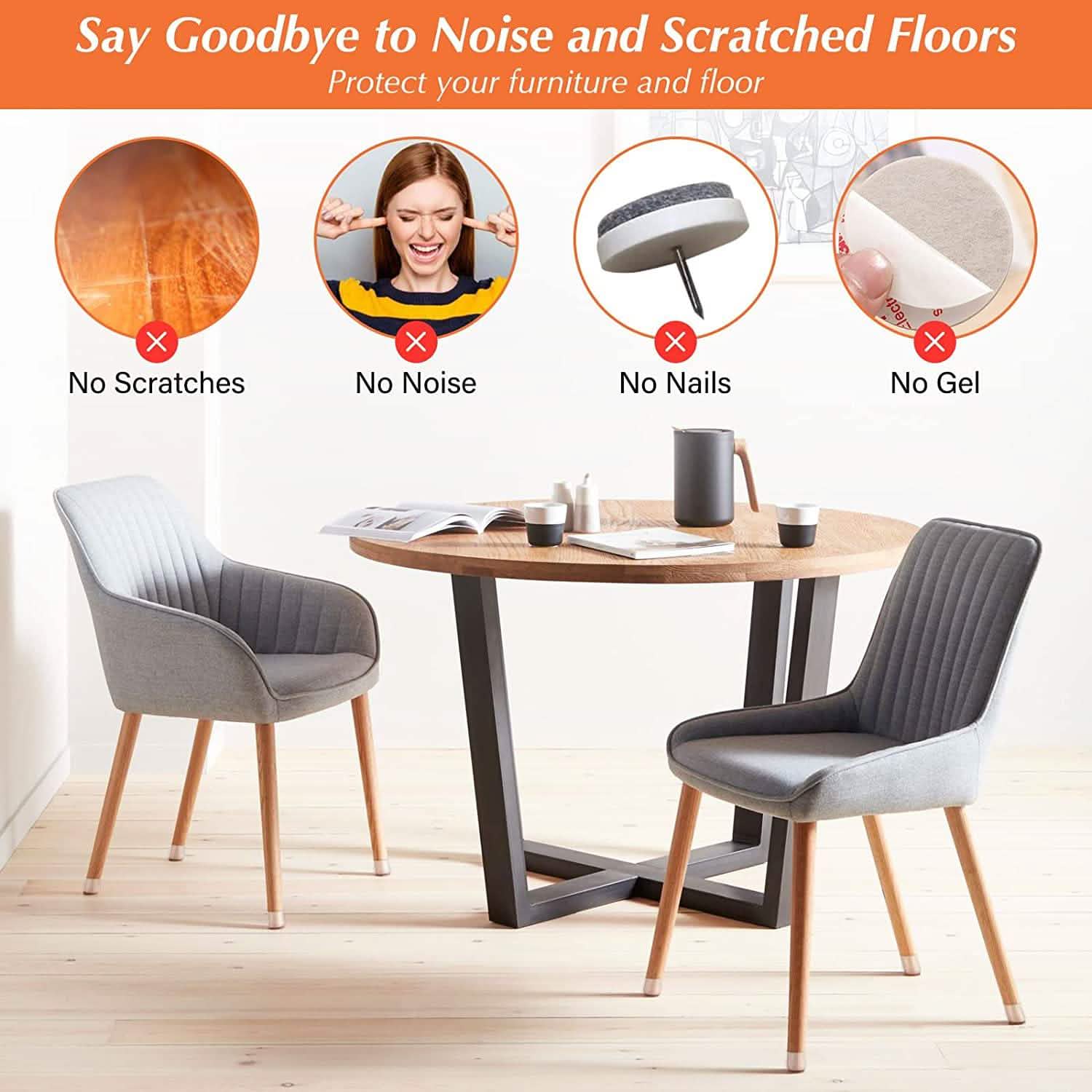 32-Piece: Clear Chair Leg Floor Protectors DailySale