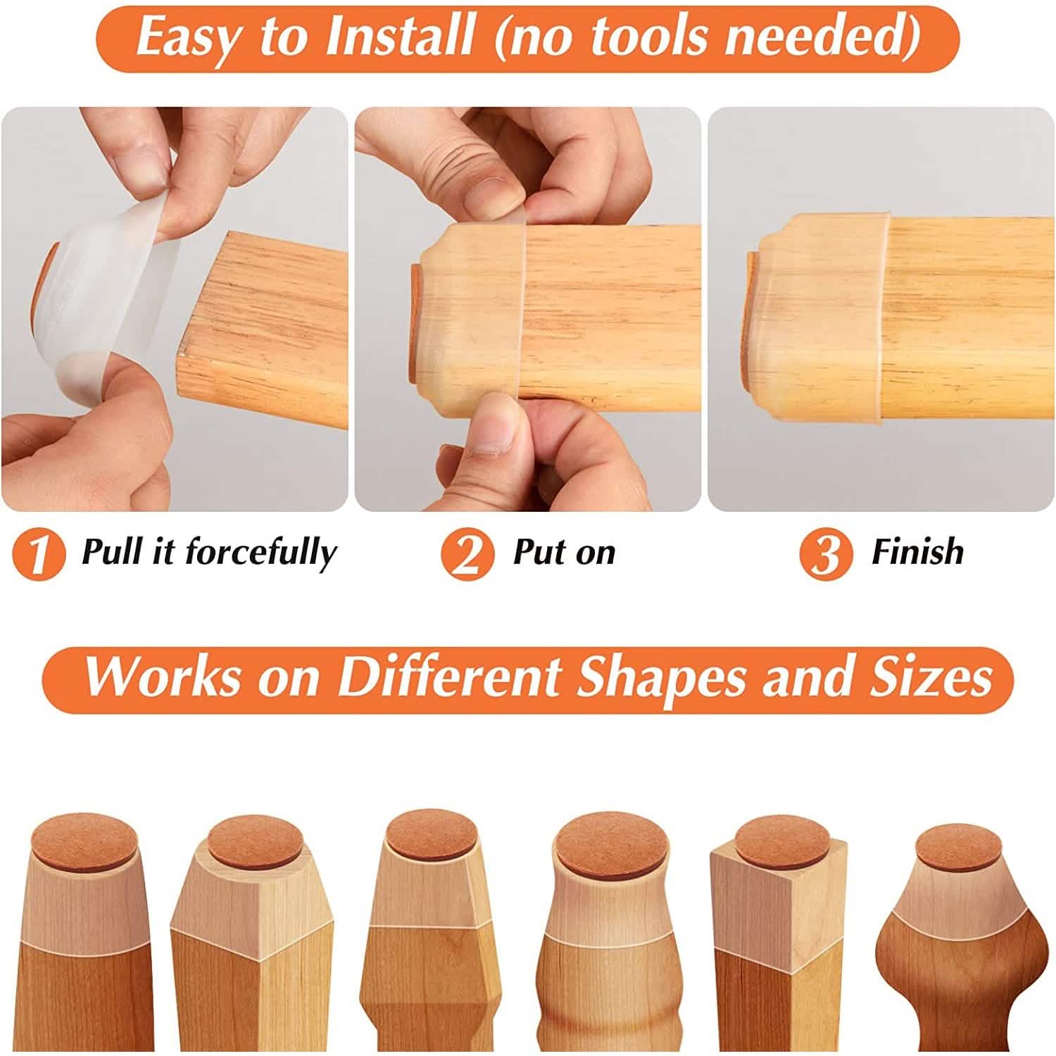 32-Piece: Clear Chair Leg Floor Protectors DailySale