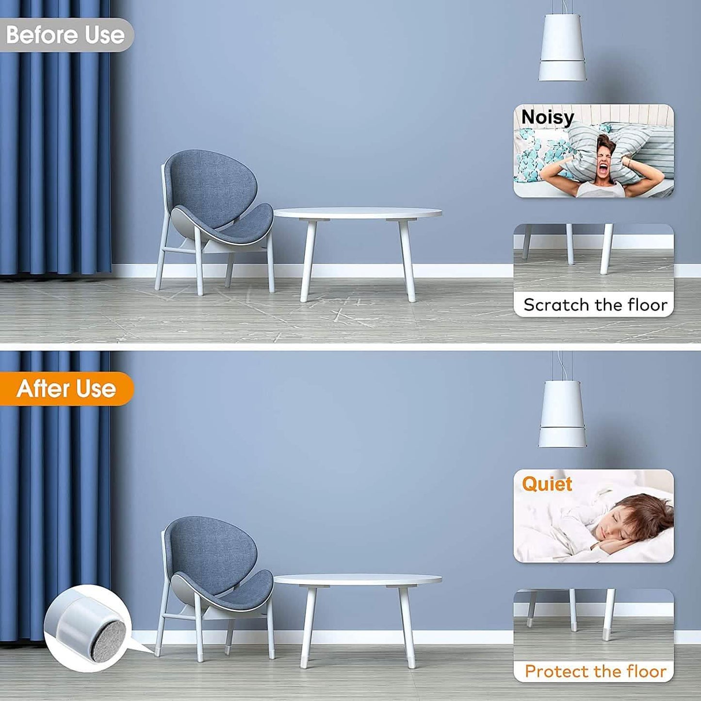 32-Piece: Clear Chair Leg Floor Protectors DailySale