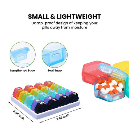 32-Pieces: Colored Compartments Monthly Pill, Medicine And Vitamin Organizer With Tray DailySale