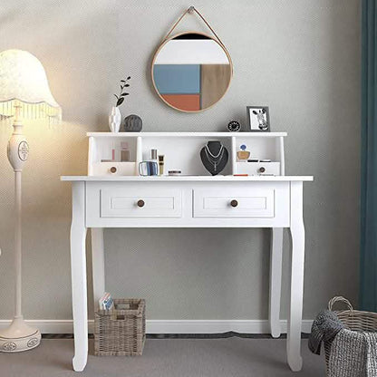 32" Wooden Secretary Desk Bedroom Small Dresser with 4 Storage Drawers DailySale