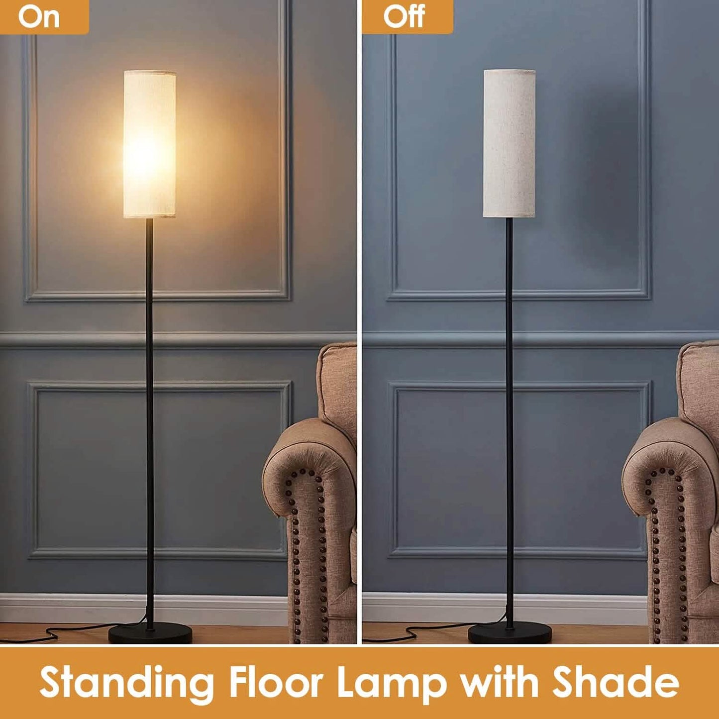 3200K Warm Yellow Light Modern Standing Lamp with Foot Switch 6W Bulb DailySale