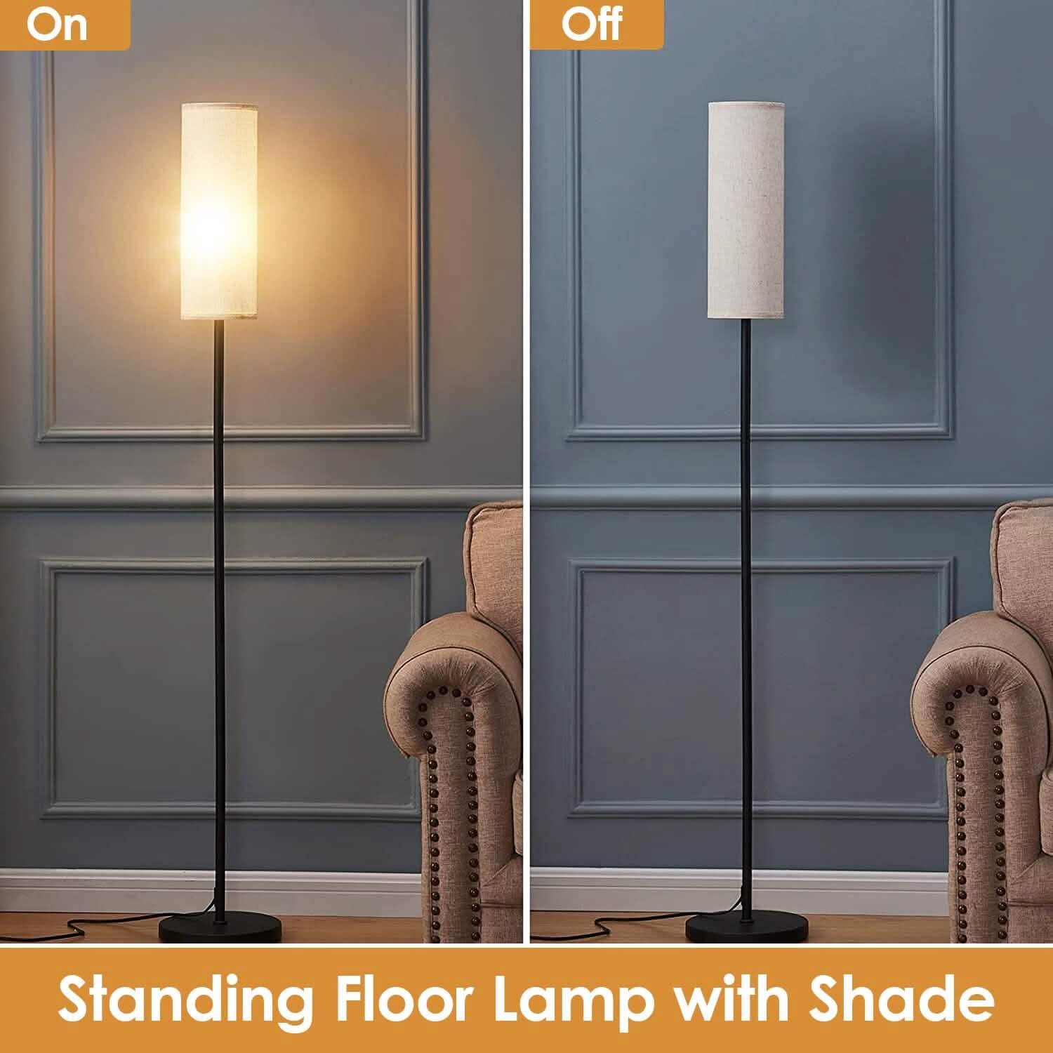 3200K Warm Yellow Light Modern Standing Lamp with Foot Switch 6W Bulb DailySale