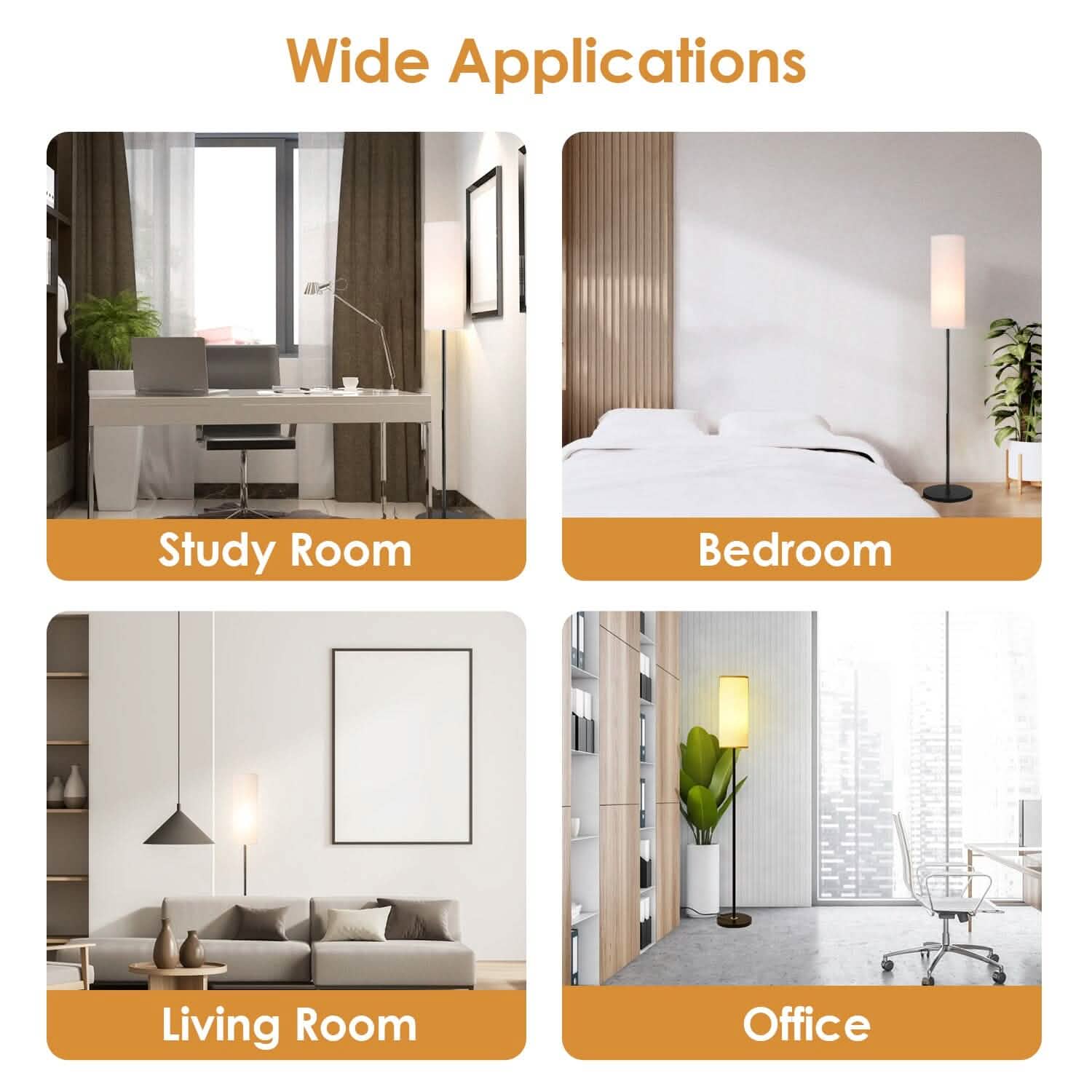 3200K Warm Yellow Light Modern Standing Lamp with Foot Switch 6W Bulb DailySale