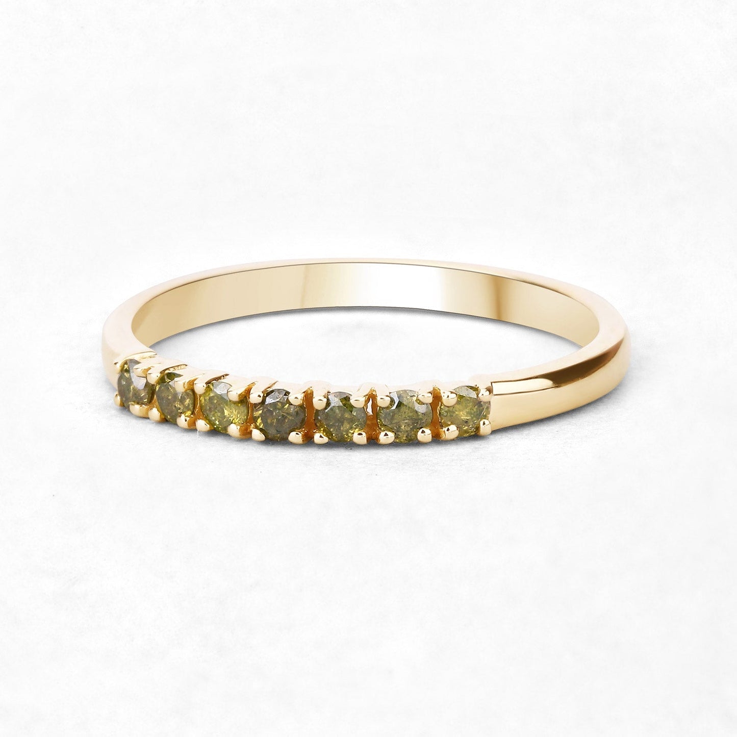 0.22 Carat Genuine Dark Yellow Diamond 14K Yellow Gold Ring (I1-I2) Bids.com