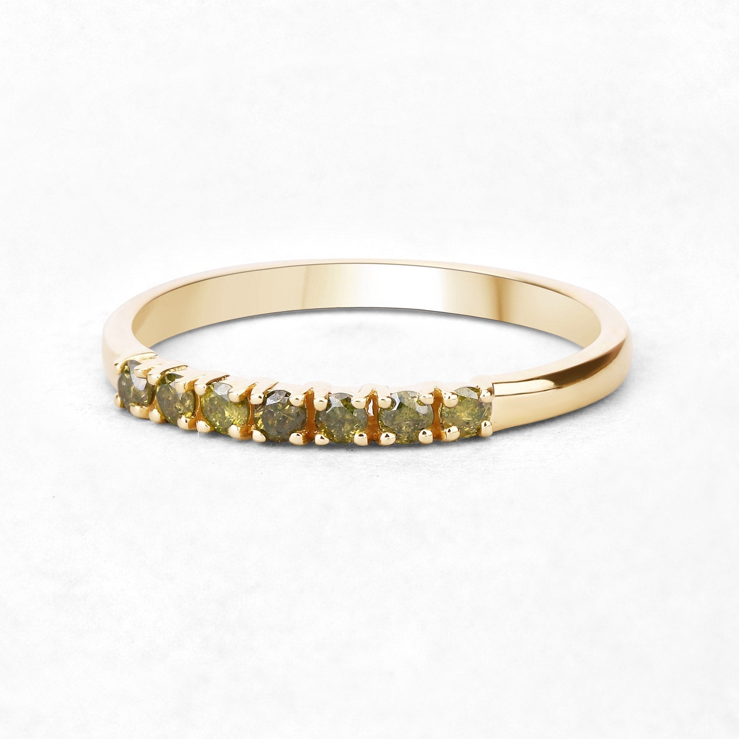 0.22 Carat Genuine Dark Yellow Diamond 14K Yellow Gold Ring (I1-I2) Bids.com