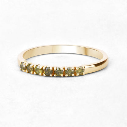 0.22 Carat Genuine Dark Yellow Diamond 14K Yellow Gold Ring (I1-I2) Bids.com