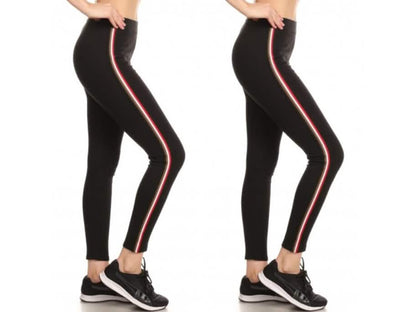 2-Pack: Women's Cotton Blend Side Stripe Leggings DailySale