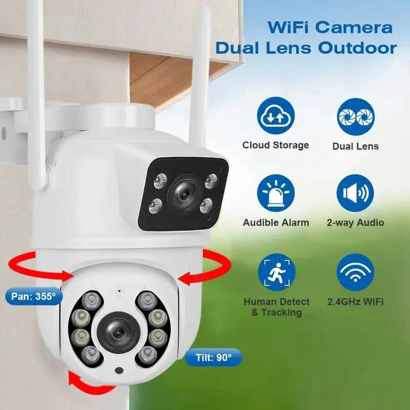 8MP Dual Lens WiFi PTZ Security Camera – Night Vision & Two-Way Audio DailySale