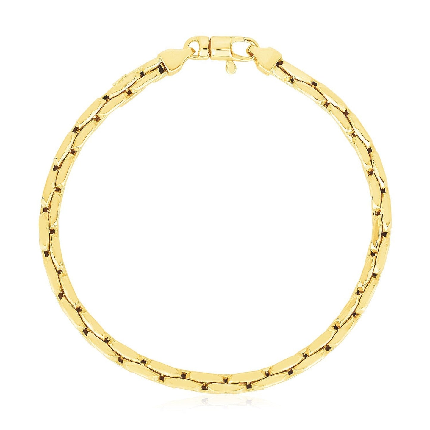 14k Yellow Gold High Polish Compressed Cable Link Bracelet Bids.com