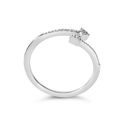 .925 Sterling Silver 1/5 Cttw Diamond Double Arrowhead Open Ring (I-J Color, I2-I3 Clarity) - Ring Size 6 Bids.com